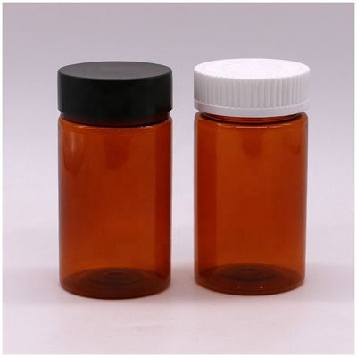 120ml PET 앰버 컬러 둥근 모양의 플라스틱 주문형 알약 병