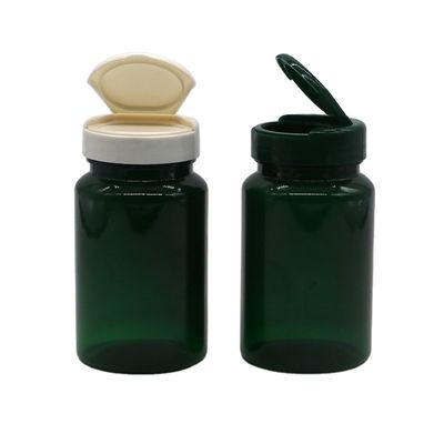 PET 150ml 병 넓은 입 플라스틱 빈 병 5oz 캡슐 컨테이너 플립 캡