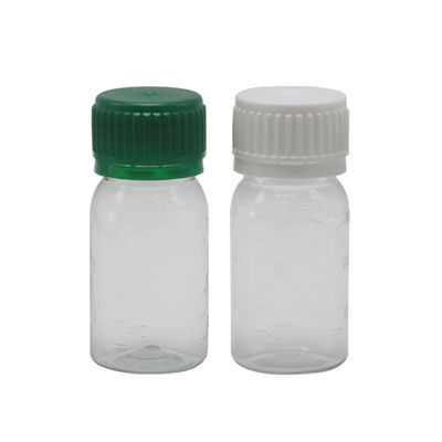 안전 캡과 스크린 프린팅이 있는 30ml PET 백색 구강 액체 약병 병