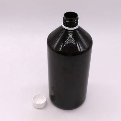다크 브라운 투명 PET 1000ml 액체 의약품 병