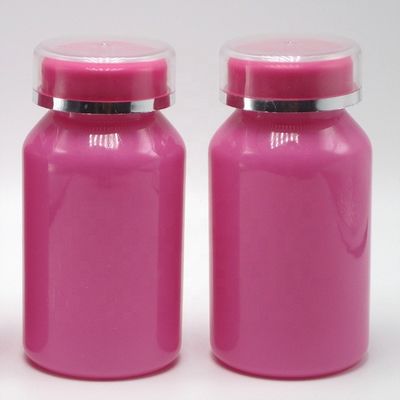 맞춤형 크기의 PET 컬러 120ml 밝은 플라스틱 약병 병 2층 PS 캡