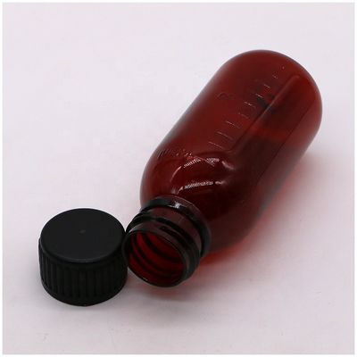 액체 보충용 메이플 시럽을 위한 스크루 캡 100ml PET 스케일 된 병