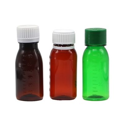 오일 윤활기 저장 용기 위해 변조 방지 캡 PET 2OZ 60ml 기침 시럽 병