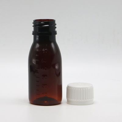 오일 윤활기 저장 용기 위해 변조 방지 캡 PET 2OZ 60ml 기침 시럽 병