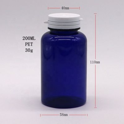 펄링 밀폐형 200cc 둥근 PET 플라스틱 병 캡슐 보충제
