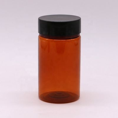 120ml PET 앰버 컬러 둥근 모양의 플라스틱 주문형 알약 병