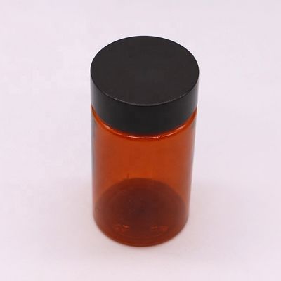 120ml PET 앰버 컬러 둥근 모양의 플라스틱 주문형 알약 병