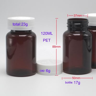 120mL 4oz 투명 앰버 알약 컨테이너와 캡을 가진 보충제를 안전하게 보관하십시오.