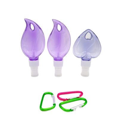 PET 심장 / 잎 모양 플라스틱 스프레이 병과 매달린 키 체인 목걸이 재료 PET
