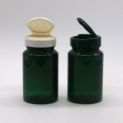 PET 150ml 병 넓은 입 플라스틱 빈 병 5oz 캡슐 컨테이너 플립 캡
