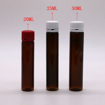 20ML/20CC 슬림 부드러운 앰버 플라스틱 구강 액체 병