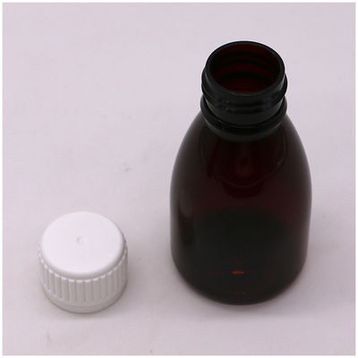맞춤형 색상 100ml PET 앰버 플라스틱 구강 액체 약품 등급 병 안전 캡