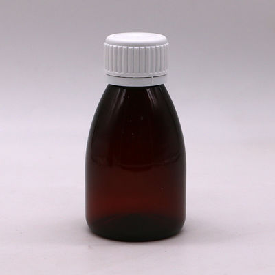 맞춤형 색상 100ml PET 앰버 플라스틱 구강 액체 약품 등급 병 안전 캡