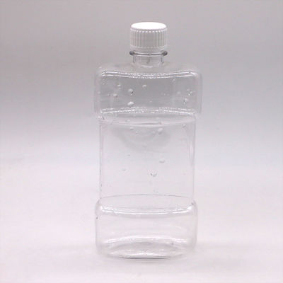 스크린 프린팅 500ml PET 독특한 모양 액체 구강 세척 스크루 캡과 플라스틱 병