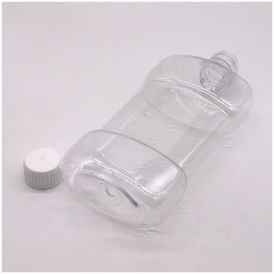 스크린 프린팅 500ml PET 독특한 모양 액체 구강 세척 스크루 캡과 플라스틱 병