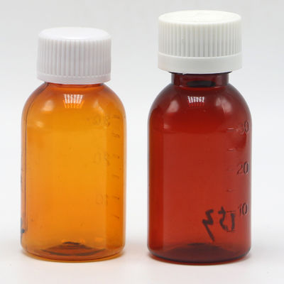 GMP 제약 30ml PET 앰버 플라스틱 액체 병