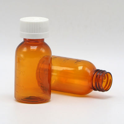 GMP 제약 30ml PET 앰버 플라스틱 액체 병