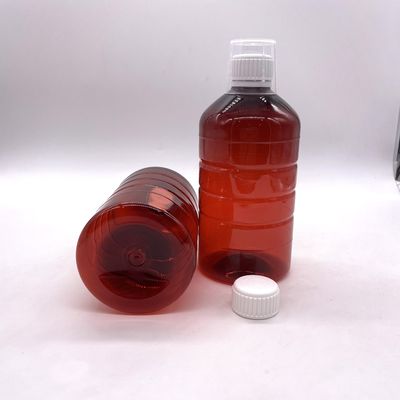 500cc PET 플라스틱 실린더 병 액체 보충 약 500mL/16.9oz 둥근 모양