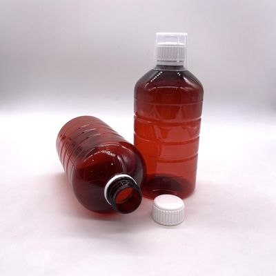 500cc PET 플라스틱 실린더 병 액체 보충 약 500mL/16.9oz 둥근 모양