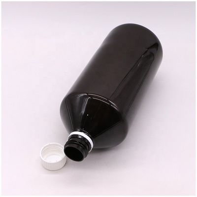 액체 의약품 1000ml 다크 브라운 투명 PET 플라스틱 병