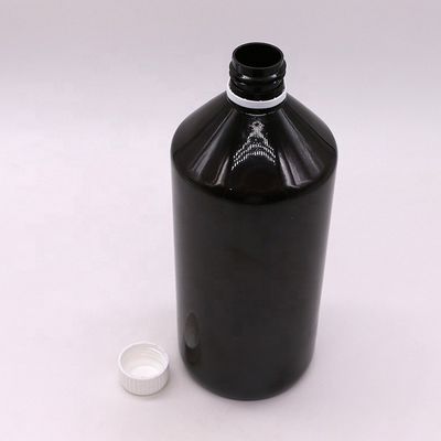 액체 의약품 1000ml 다크 브라운 투명 PET 플라스틱 병