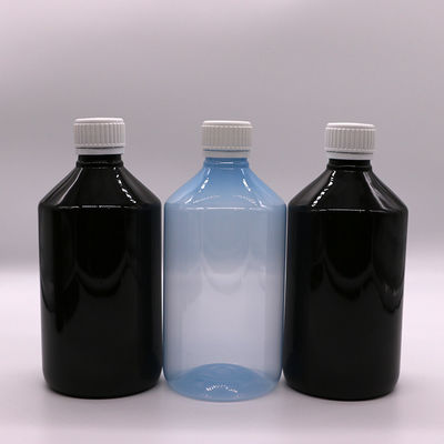 액체 의약품 1000ml 다크 브라운 투명 PET 플라스틱 병