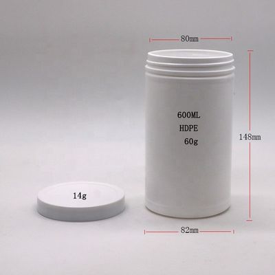 600mL 20oz PET 빈 HDPE 직선 둥근 플라스틱 분말 약품 용기 나사 캡