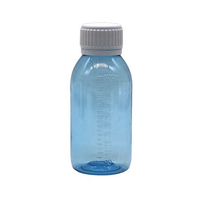 100ml 둥근 메이플 기침 시럽 액체 병 스크루 캡과 열 밀폐 무료 샘플