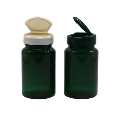 150ML PET 캡슐 알약 태블릿 누출 방지 병과 플립 톱 캡 사용자 정의 및 분해