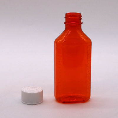 100ml PET 앰버/오렌지 메이플 기침 시럽 CRC 캡과 열 밀폐가 있는 구강 액체 병