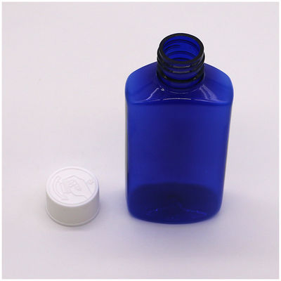 기본 재료 PET 120ML 평면 비생성 기침 시럽 구강 액체 병 어린이 안전 모자