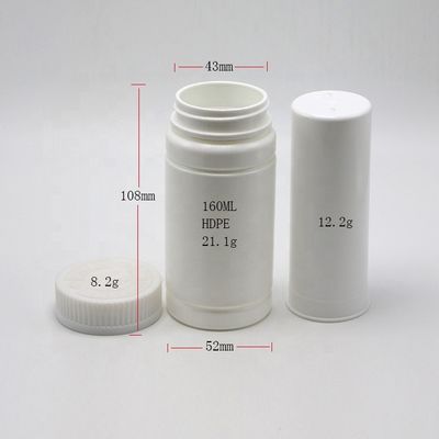 160CC/ML PE 의약품 등급 플라스틱 병과 내부 코어에 맞춤형 컬러 프린팅 라벨