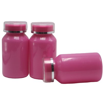 맞춤형 크기의 PET 컬러 120ml 밝은 플라스틱 약병 병 2층 PS 캡