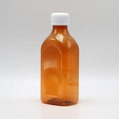 스크루 캡 240ml PET 구강 액체 어린이 안전 및 의료 액체용 평평 제곱 병