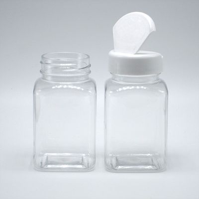중국 제약회사에서 제작한 다양한 캡을 가진 맞춤형 색상 100ML PET 사각형 투명 잔