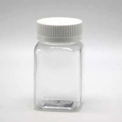 중국 제약회사에서 제작한 다양한 캡을 가진 맞춤형 색상 100ML PET 사각형 투명 잔