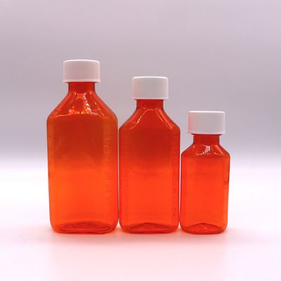 맞춤 색상 투명 PET 플라스틱 구강 액체 시럽 병 측정 척도