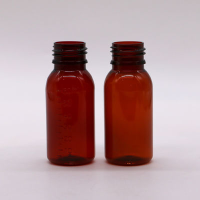 60ml 둥근 앰버 처방전 약국 PET 액체 약품 뚜?? 이 있는 용기