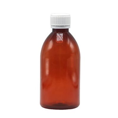 250ml 둥근 앰버 처방전 약국 PET 액체 의약품 뚜?? 이 있는 용기