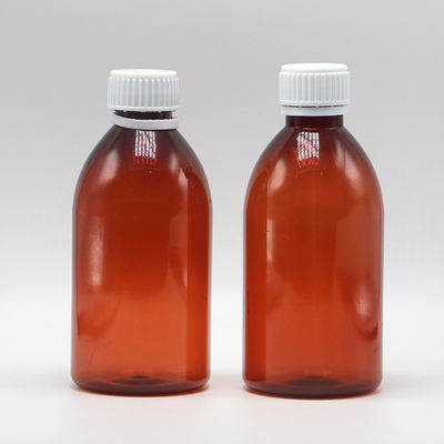 250ml 둥근 앰버 처방전 약국 PET 액체 의약품 뚜?? 이 있는 용기