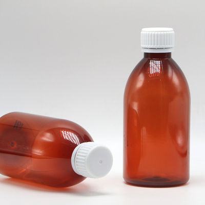 250ml 둥근 앰버 처방전 약국 PET 액체 의약품 뚜?? 이 있는 용기