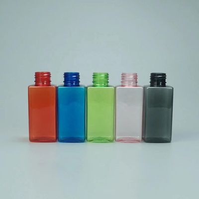 스크린 프린팅 100ml PET 사각형 모양 트리거 스프레이어 병 휴대용 정신 갈고리