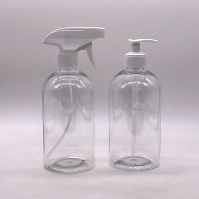 600mL 20OZ PET 스프레이 병 보스턴 둥글 플라스틱 맞춤 색상 펌프 트리거 스프레이 손 세제 병