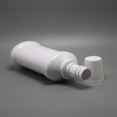 250mL 용량 및 스크린 프린팅으로 된 흰색 긴 목 PET 플라스틱 구강 세척 병