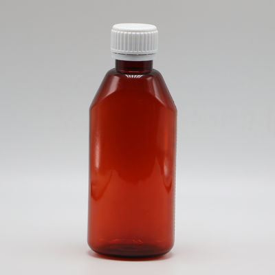 200ml 타원형 앰버 처방전 약국 PET 액체 의약품 용기