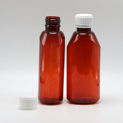 200ml 타원형 앰버 처방전 약국 PET 액체 의약품 용기