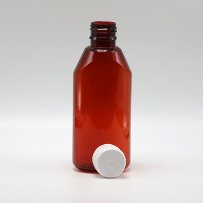 200ml 타원형 앰버 처방전 약국 PET 액체 의약품 용기