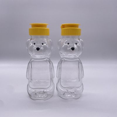 식품 등급 곰 모양 200ml 플라스틱 음료 병 알루미늄 나사 캡