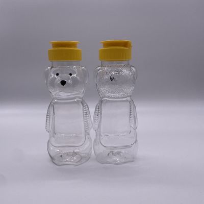 식품 등급 곰 모양 200ml 플라스틱 음료 병 알루미늄 나사 캡