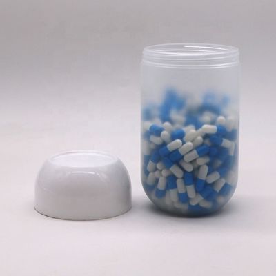 스크루 캡 550ML PP 캡슐 모양 비스키트 사탕용 플라스틱 음식 잔 사용자 정의 색상